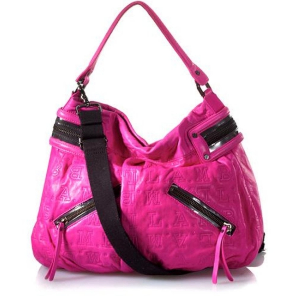 L.A.M.B. Etoile Hot Pink Genuine Leather Hobo Bag